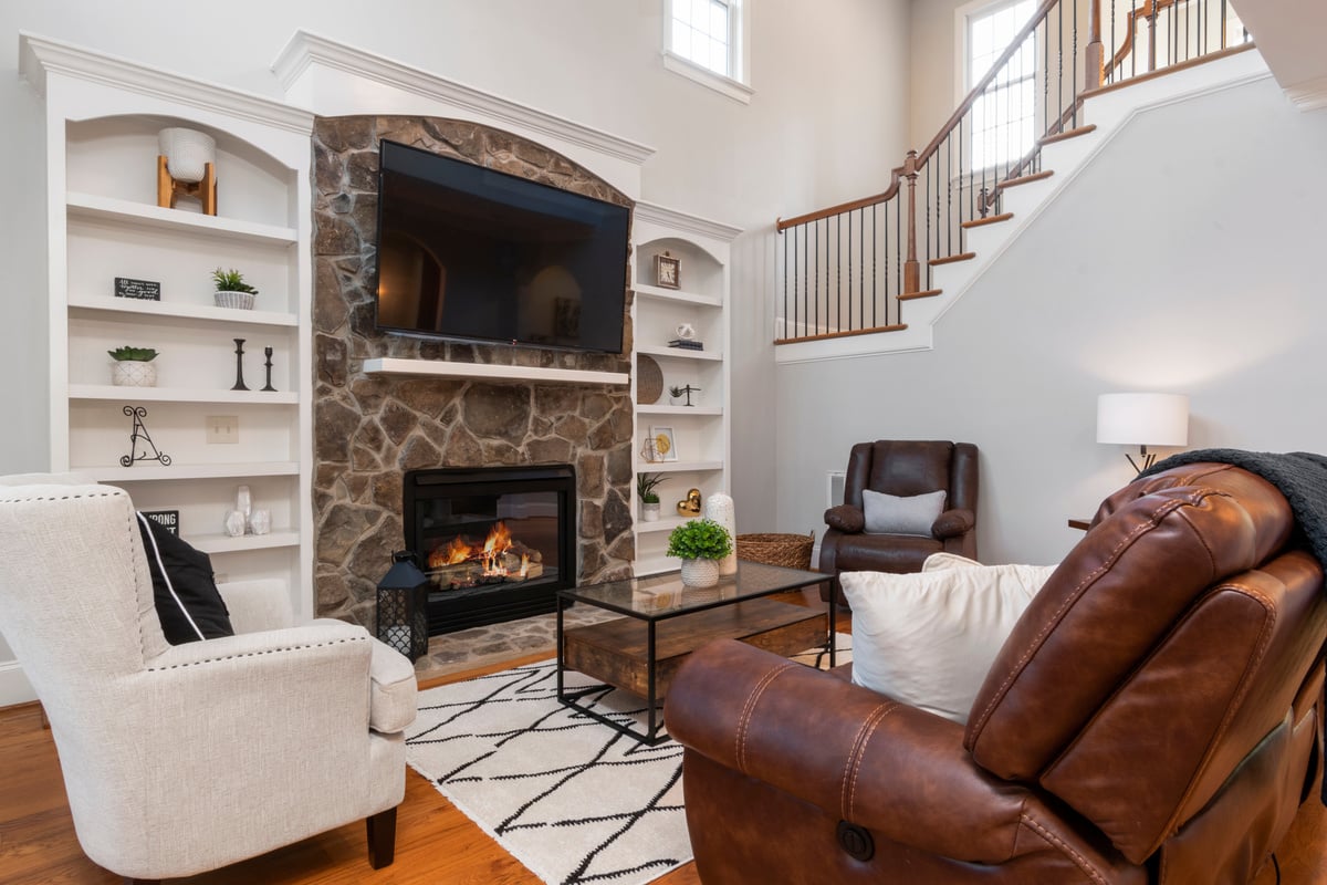 Fireplace in Home Cozy Living Room 